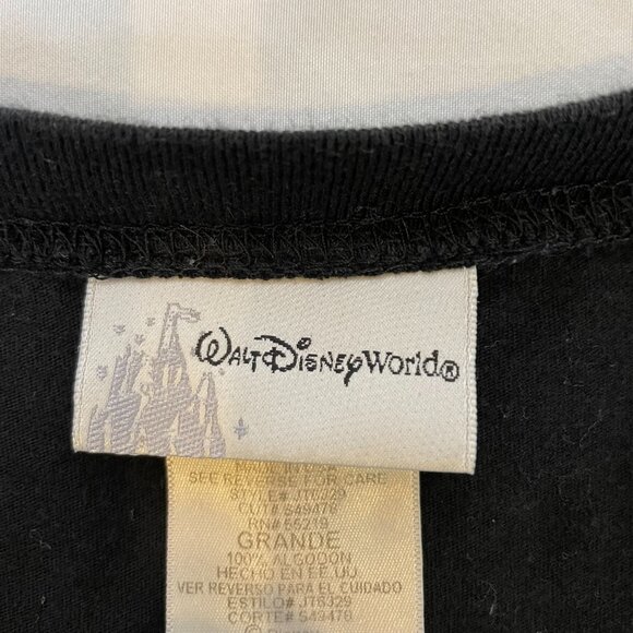 Disney Girl's Size L Mickey Tee Black with Leopard Short Sleeve Round Neck - Picture 5 of 7